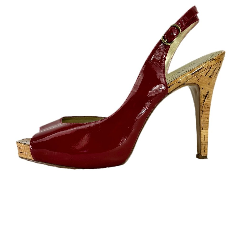 GUESS cherry red slingback heel SZ 6
